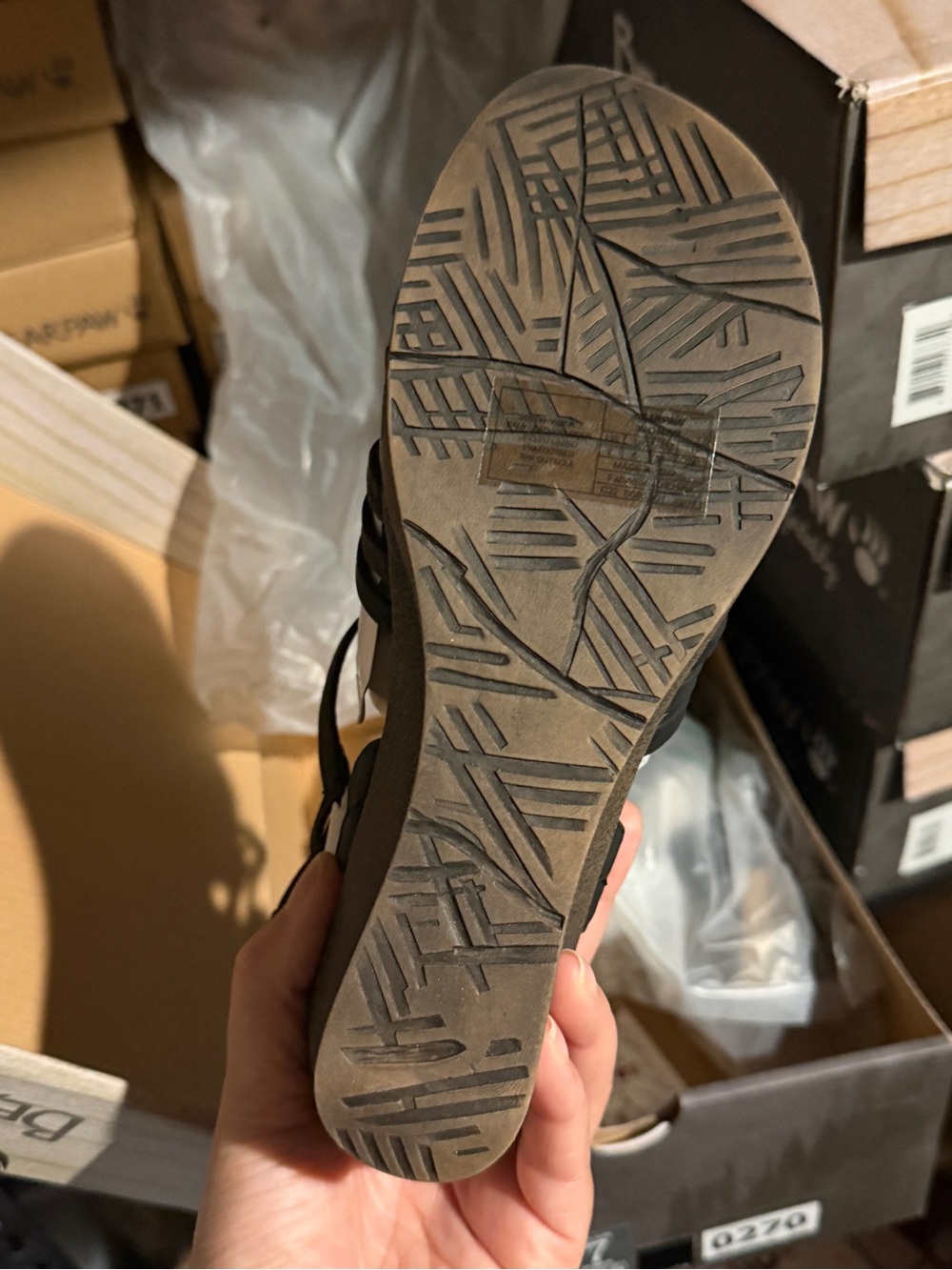 New! BearPaw Black Wedge Sandal size 7 - Picture 5 of 6